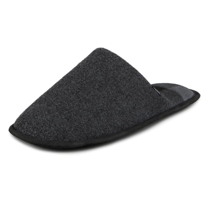 totes toasties® Mens Jersey Mule Slippers With Check Lining Charcoal Extra Image 3